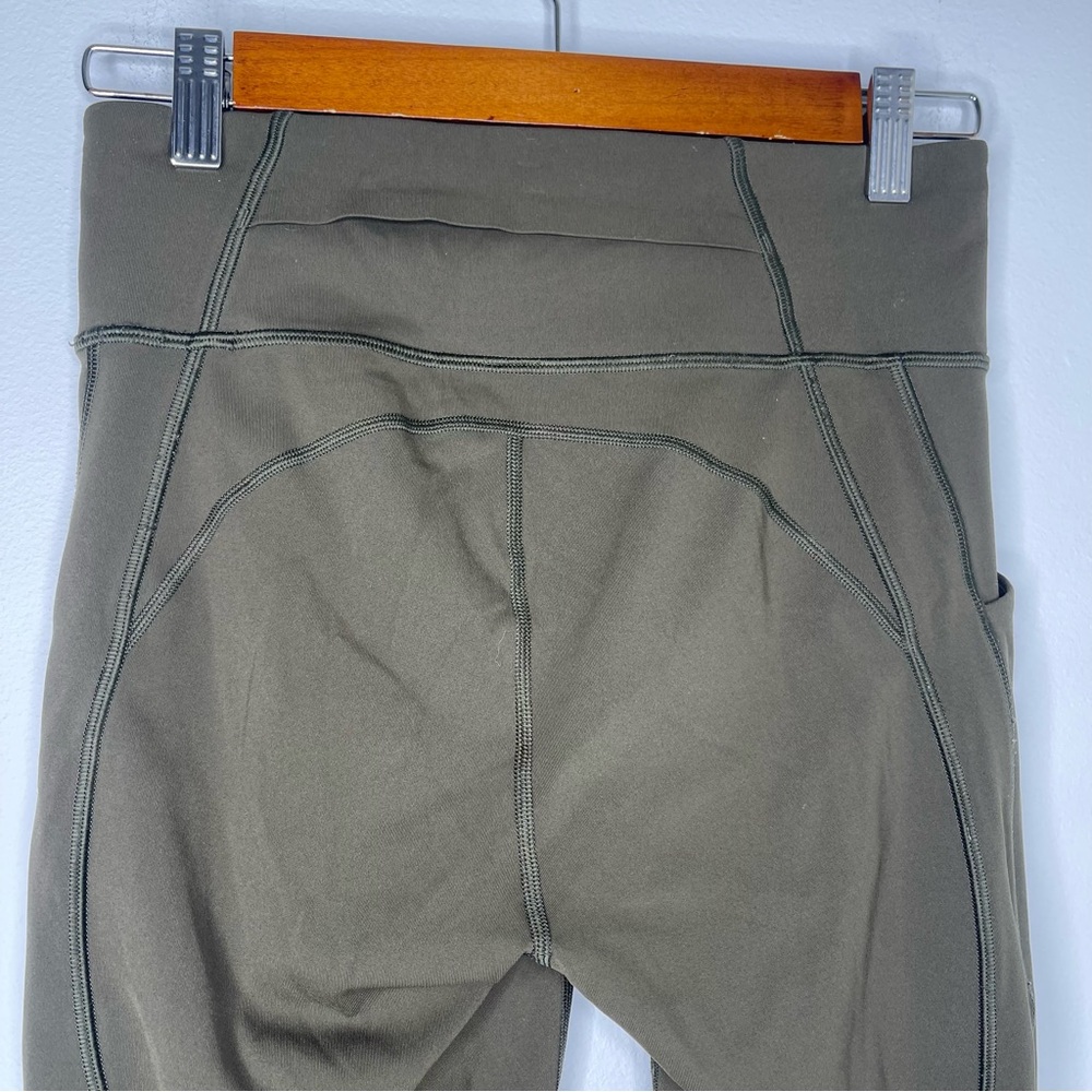 Lululemon Time to Sweat Crop Sz 6 Dark Olive  High Waist Leggings - Picture 7 of 8